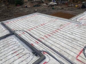 Installation af gulvvarme i nyt husfundament